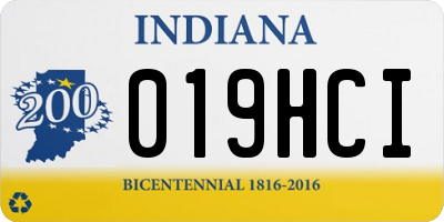 IN license plate 019HCI