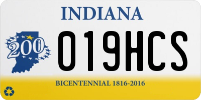 IN license plate 019HCS