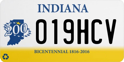 IN license plate 019HCV