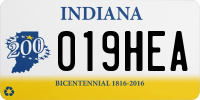 IN license plate 019HEA