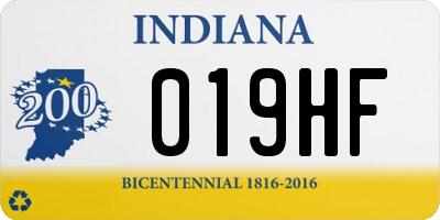 IN license plate 019HF