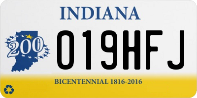 IN license plate 019HFJ