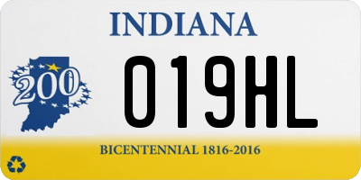 IN license plate 019HL