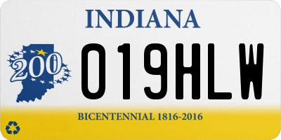 IN license plate 019HLW