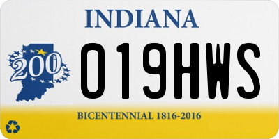IN license plate 019HWS
