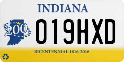 IN license plate 019HXD