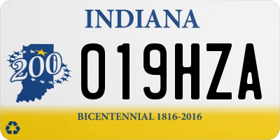 IN license plate 019HZA
