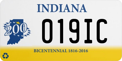 IN license plate 019IC