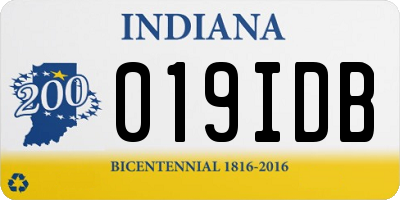 IN license plate 019IDB