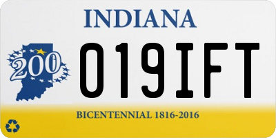 IN license plate 019IFT
