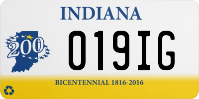 IN license plate 019IG