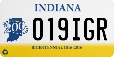 IN license plate 019IGR