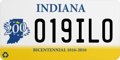 IN license plate 019ILO