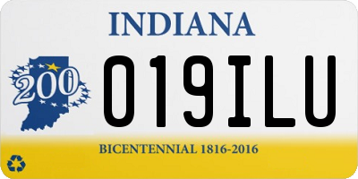 IN license plate 019ILU