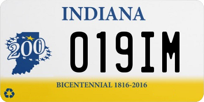 IN license plate 019IM