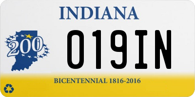 IN license plate 019IN