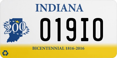 IN license plate 019IO