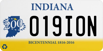 IN license plate 019ION