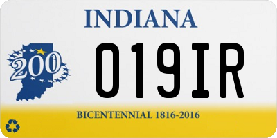 IN license plate 019IR