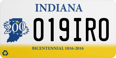 IN license plate 019IRO