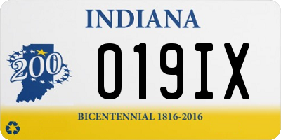 IN license plate 019IX