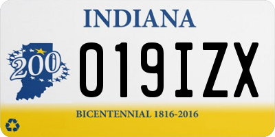 IN license plate 019IZX