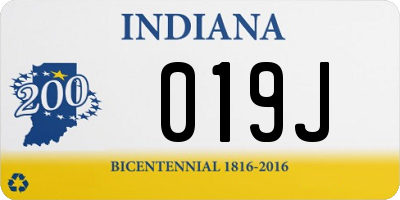 IN license plate 019J