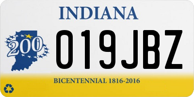 IN license plate 019JBZ