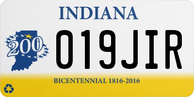 IN license plate 019JIR
