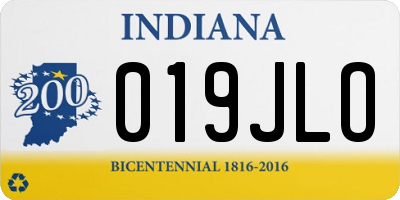 IN license plate 019JLO