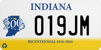 IN license plate 019JM