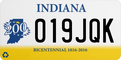 IN license plate 019JQK