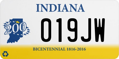 IN license plate 019JW