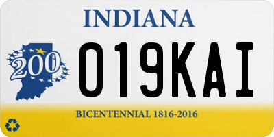 IN license plate 019KAI