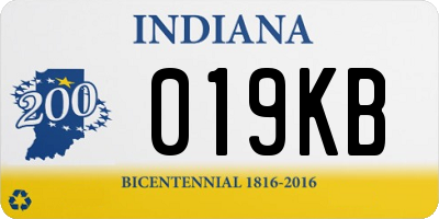 IN license plate 019KB