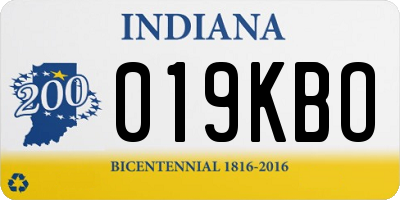 IN license plate 019KBO