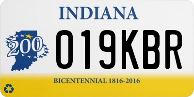 IN license plate 019KBR