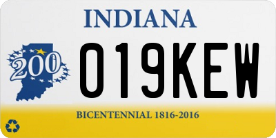 IN license plate 019KEW