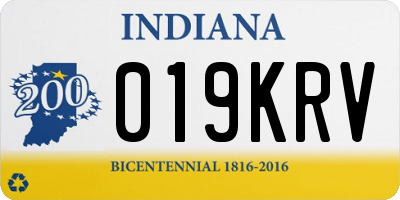 IN license plate 019KRV