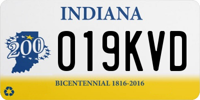 IN license plate 019KVD