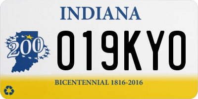 IN license plate 019KYO