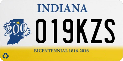 IN license plate 019KZS