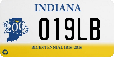 IN license plate 019LB