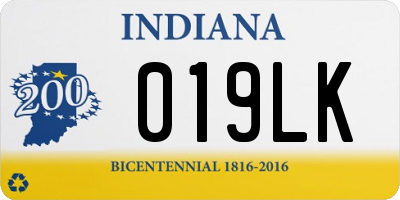 IN license plate 019LK