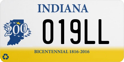 IN license plate 019LL