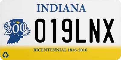 IN license plate 019LNX