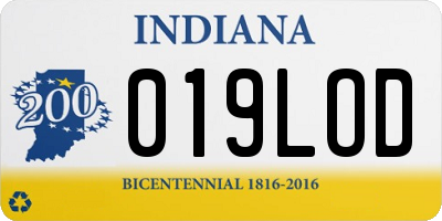 IN license plate 019LOD