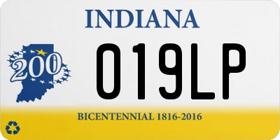 IN license plate 019LP