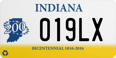 IN license plate 019LX