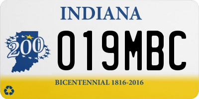 IN license plate 019MBC